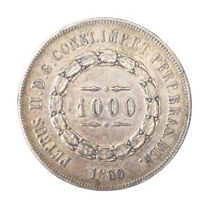 Moeda Antiga do Brasil 1000 Réis 1860