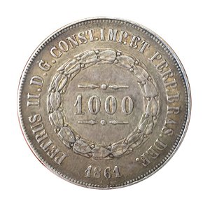 Moeda Antiga do Brasil 1000 Réis 1861