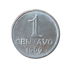 Moeda Antiga do Brasil 1 Centavo de Cruzeiro 1969