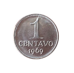 Moeda Antiga do Brasil 1 Centavo de Cruzeiro 1969