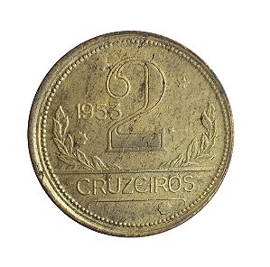 Moeda Antiga do Brasil 2 Cruzeiros 1953 - Boné