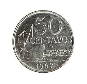 Moeda Antiga do Brasil 50 Centavos de Cruzeiro 1967