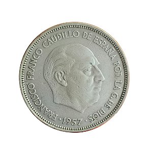 Moeda Antiga da Espanha 25 Pesetas 1957 (?)