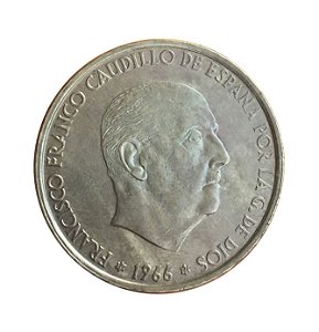 Moeda Antiga da Espanha 100 Pesetas 1966 (66)