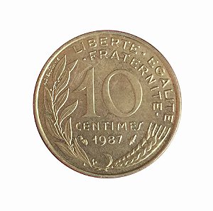 Moeda Antiga da França 10 Centimes 1987