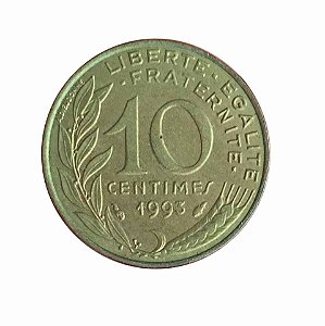 Moeda Antiga da França 10 Centimes 1993