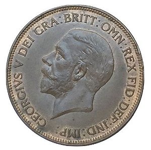 Moeda Antiga da Inglaterra 1 Penny 1935