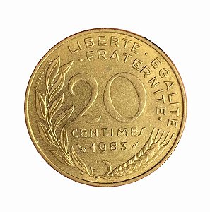 Moeda Antiga da França 20 Centimes 1983