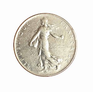 Moeda Antiga da França 1 Franc 1977