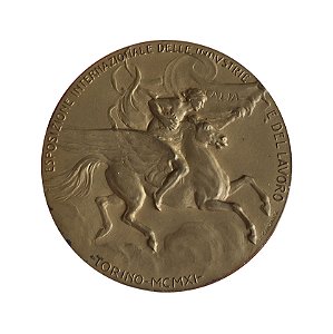 Medalha Antiga da Itália 1911 - Exposição Internacional de Indústrias e Trabalhos
