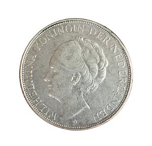 Moeda Antiga da Holanda 2 1/2 Gulden 1939