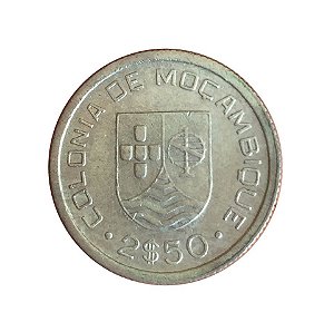 Moeda Antiga de Moçambique 2-1/2 Escudos 1935