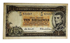 Cédula Antiga da Austrália 10 Shillings ND(1961-65)