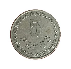 Moeda Antiga do Paraguai 5 Pesos 1939