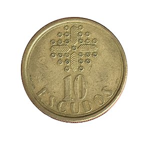 Moeda Antiga de Portugal 10 Escudos 1988