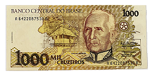Cédula Antiga do Brasil 1000 Cruzeiros 1990 - Cândido Rondon