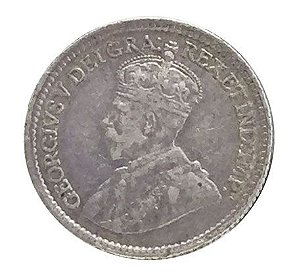 Moeda Antiga do Canadá 5 Cents 1919