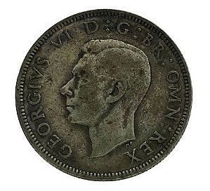 Moeda Antiga da Inglaterra 2 Shillings 1938