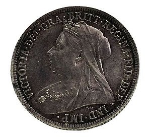 Moeda Antiga da Inglaterra 1 Shilling 1899