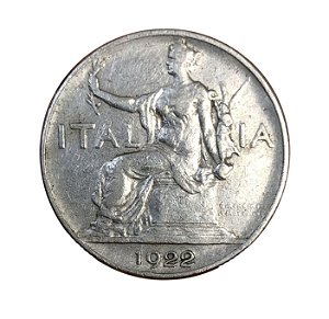 Moeda Antiga da Itália 1 Lira 1922