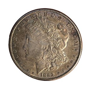 Moeda Antiga dos Estados Unidos Morgan Dollar 1889