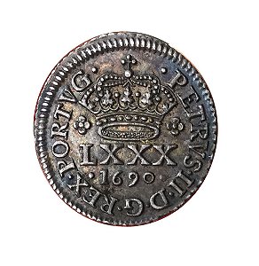 Moeda Antiga de Portugal LXXX 1690 (80 Réis) - Porto