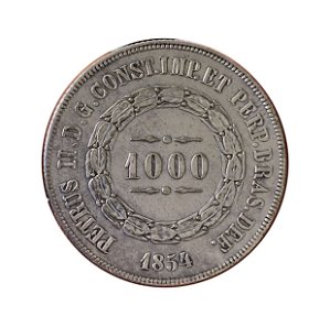 Moeda Antiga do Brasil 1000 Réis 1854