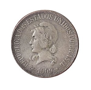 Moeda Antiga do Brasil 1000 Réis 1909