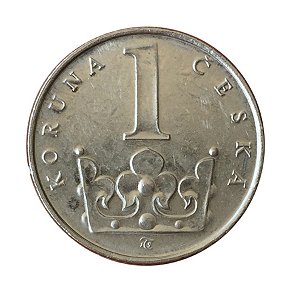 Moeda Antiga da República Tcheca 1 Koruna 1994