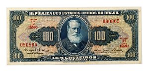 Cédula Antiga do Brasil 100 Cruzeiros 1964 - D. Pedro II