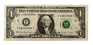 Cédula Antiga dos Estados Unidos $1 1988 A - Washington
