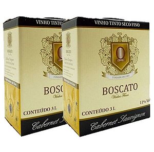 Vinho Cabernet Sauvignon Boscato - Kit com 2 Bags de 3L