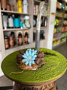 ENFEITE CHIMARRÃO BISCUIT TRONCO COM FLORES