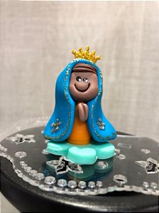 ENFEITE DE CHIMARRÃO BISCUIT NOSSA SENHORA APARECIDA MANTO AZUL