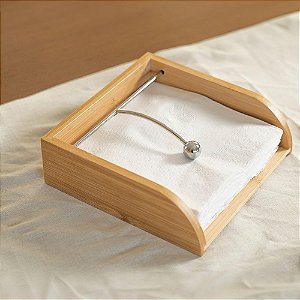 Porta Guardanapos de Bambu com Pressão 19x6cm YOI 8108010131