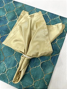 Kit 4 Guardanapos Dourado Claro Cetim 42x42cm