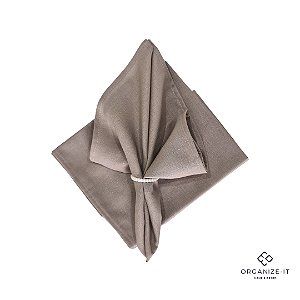Guardanapo Liso Marrom Linho 42x42cm 1Un Organize-it 13492