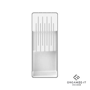 Organizador de Facas Clear Branco 37,5x15x5,6cm - OU OGC900