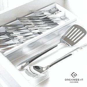 Org. Talheres e Utensílios Clear Branco 37x30x5cm OU OGC2000