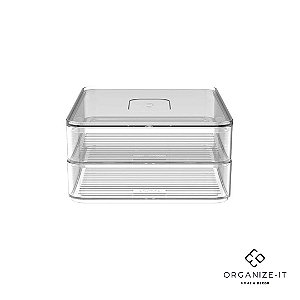 Organizador de Frios Duplo Clear Fresh 20x15x9cm - OU PF150
