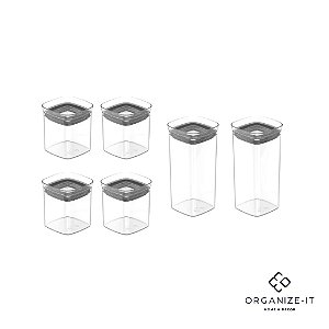 Conj. 6 Potes Herméticos Block (0,150L)/(0,340L) OU COB1200