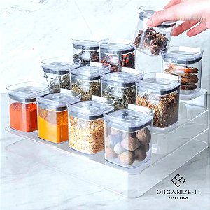 Org. de Temperos Clear 13 Peças (0,150L) Branco - OU COB1300