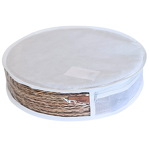 Kit 3 Pçs Organizador de Jogo Americano Redondo Branco/Preto 9x40 Organizeit 1515K