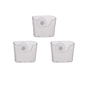 Kit 3 - Org. Diamond Cristal Escorredor com Ventosa - Paramount 1250K