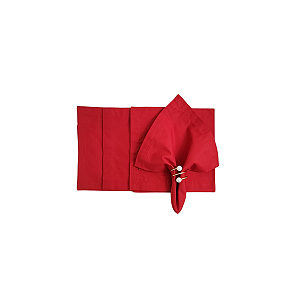 Kit 4 guardanapos vermelho natalino 42x42cm Organize-it