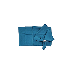 Kit 4 guardanapos Azul viscose e linho  42x42cm Organizeit