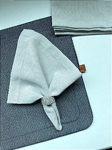 Kit 4 guardanapo cinza claro linho 42x42cm Organizeit