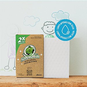 Kit 2 Unidades Supergreen Esponja Mágica Extra Resistente - 1180-4