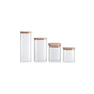 Kit Potes de Vidro Herméticos Oikos 4 peças 1780K
