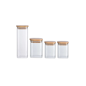 Kit Potes de Vidro Herméticos Oikos 4 peças 1781K